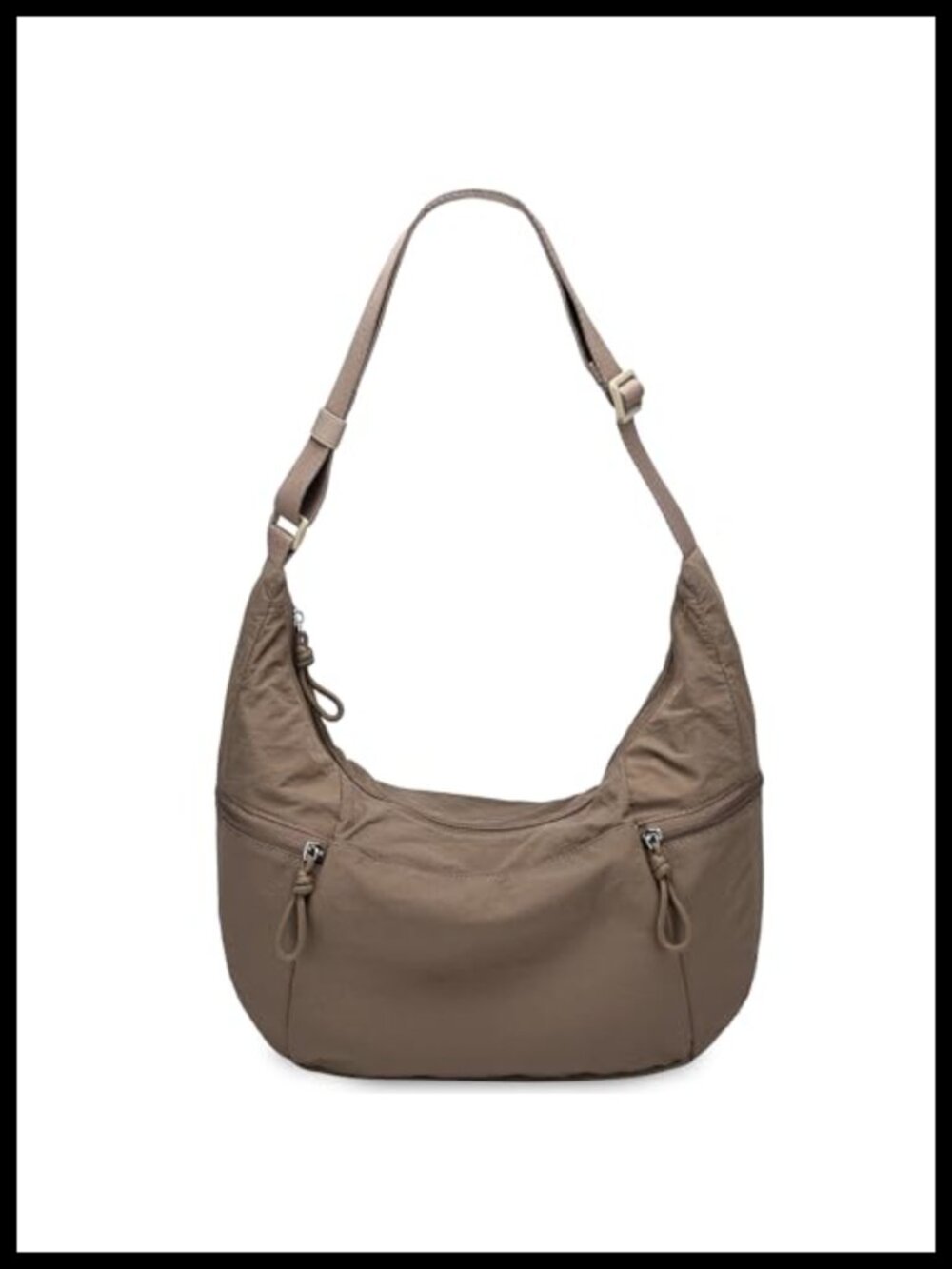 VASCHY Crescent Hobo Bag Crossbody Slouchy Purse Waterproof Nylon Adjustable